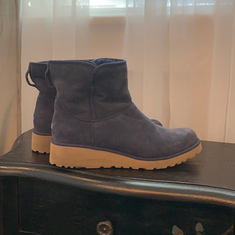 Navy Ugg ankle boots